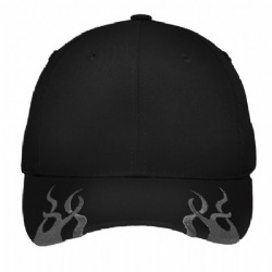 Racing Cap with Gray or Black Flames